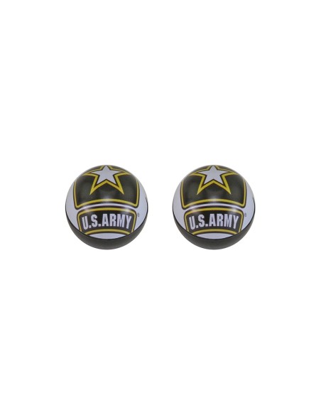 Army Logo Valve Caps Schrader Valve Black/White.